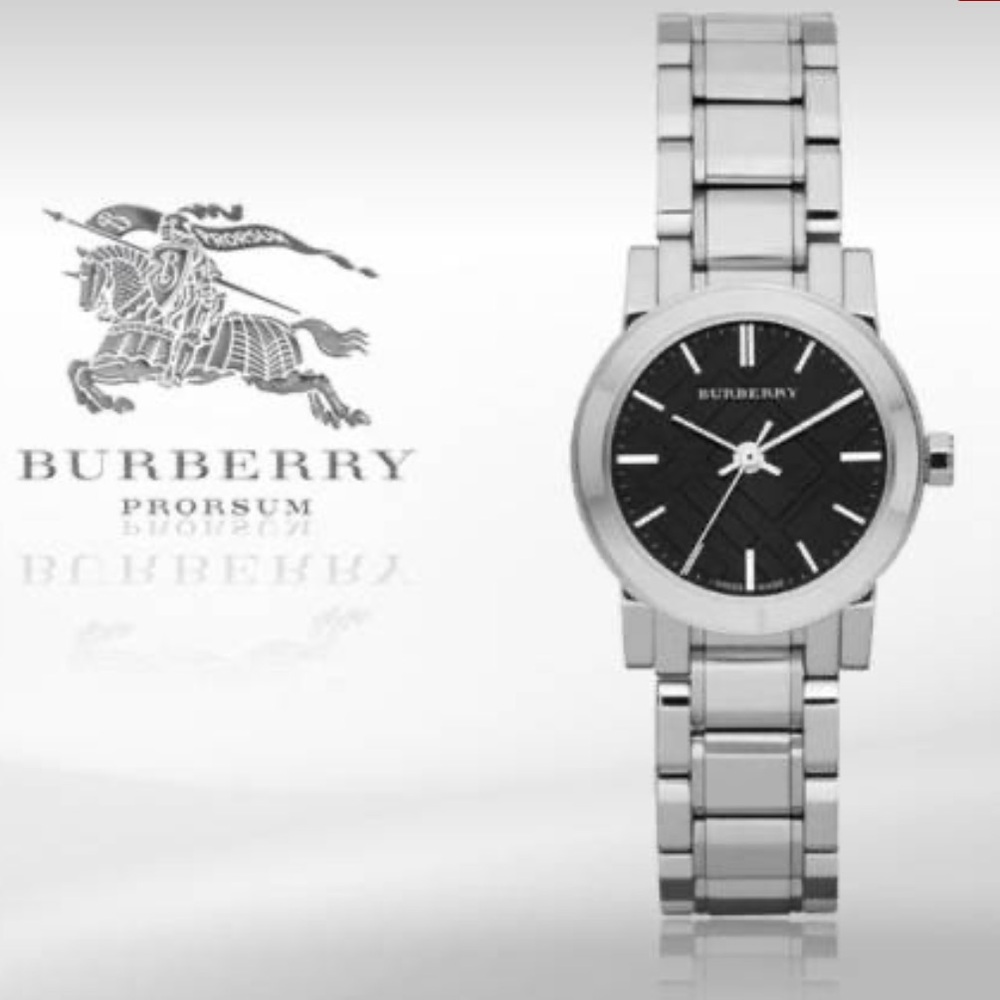Burberry Women's Silver and Black Watch